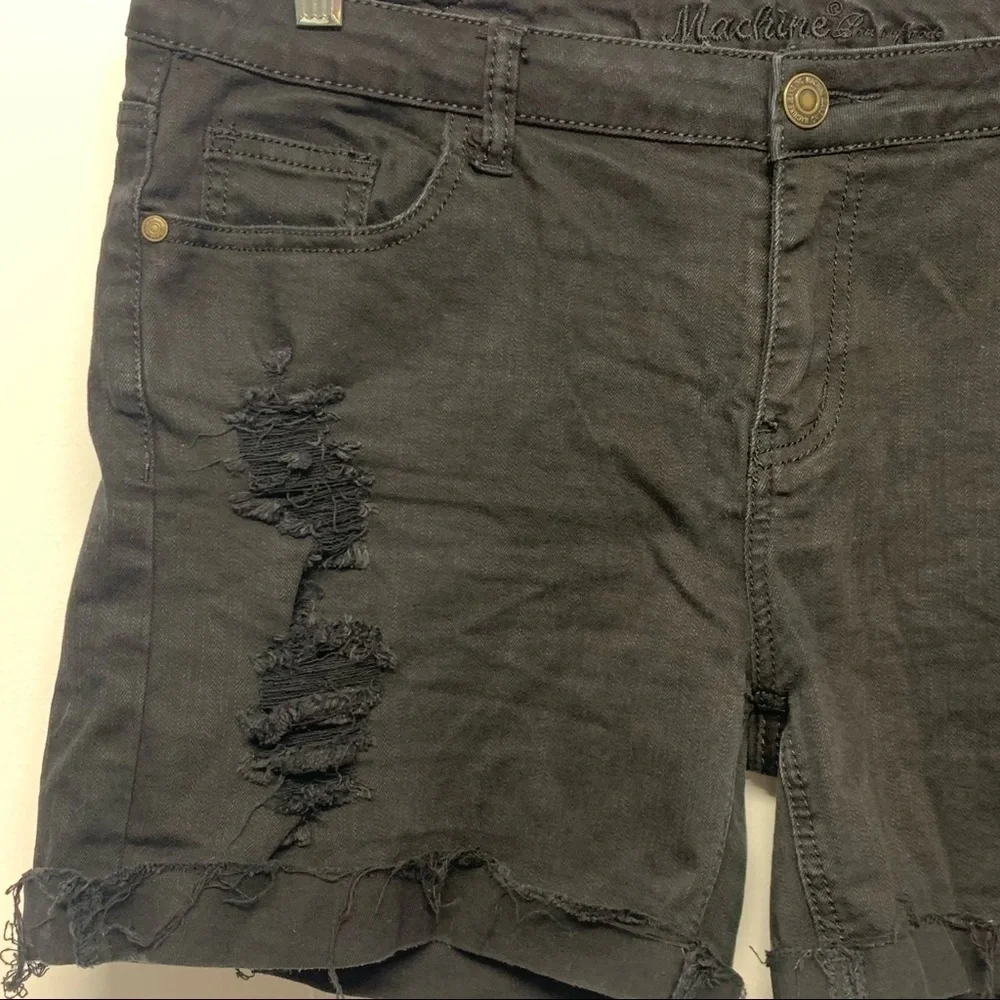 Machine Nouvelle Mode Women's Size 50 American Black Distressed Jean Shorts